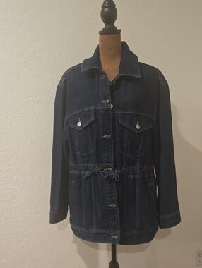 Universal Thread Dark Indigo Drawstring Denim Jacket